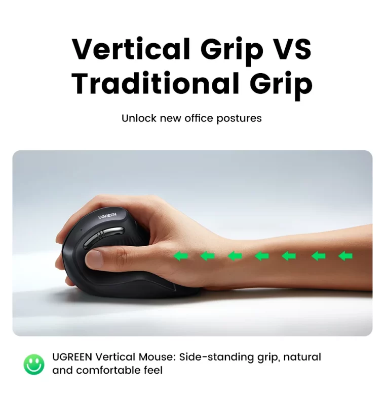 Mouse Vertical Ergonômico UGREEN MU008 Bluetooth 5.0 2.4G - Image 9