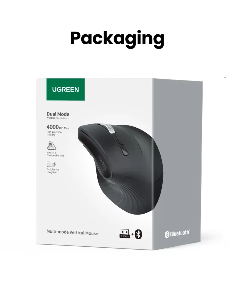 Mouse Vertical Ergonômico UGREEN MU008 Bluetooth 5.0 2.4G - Image 16